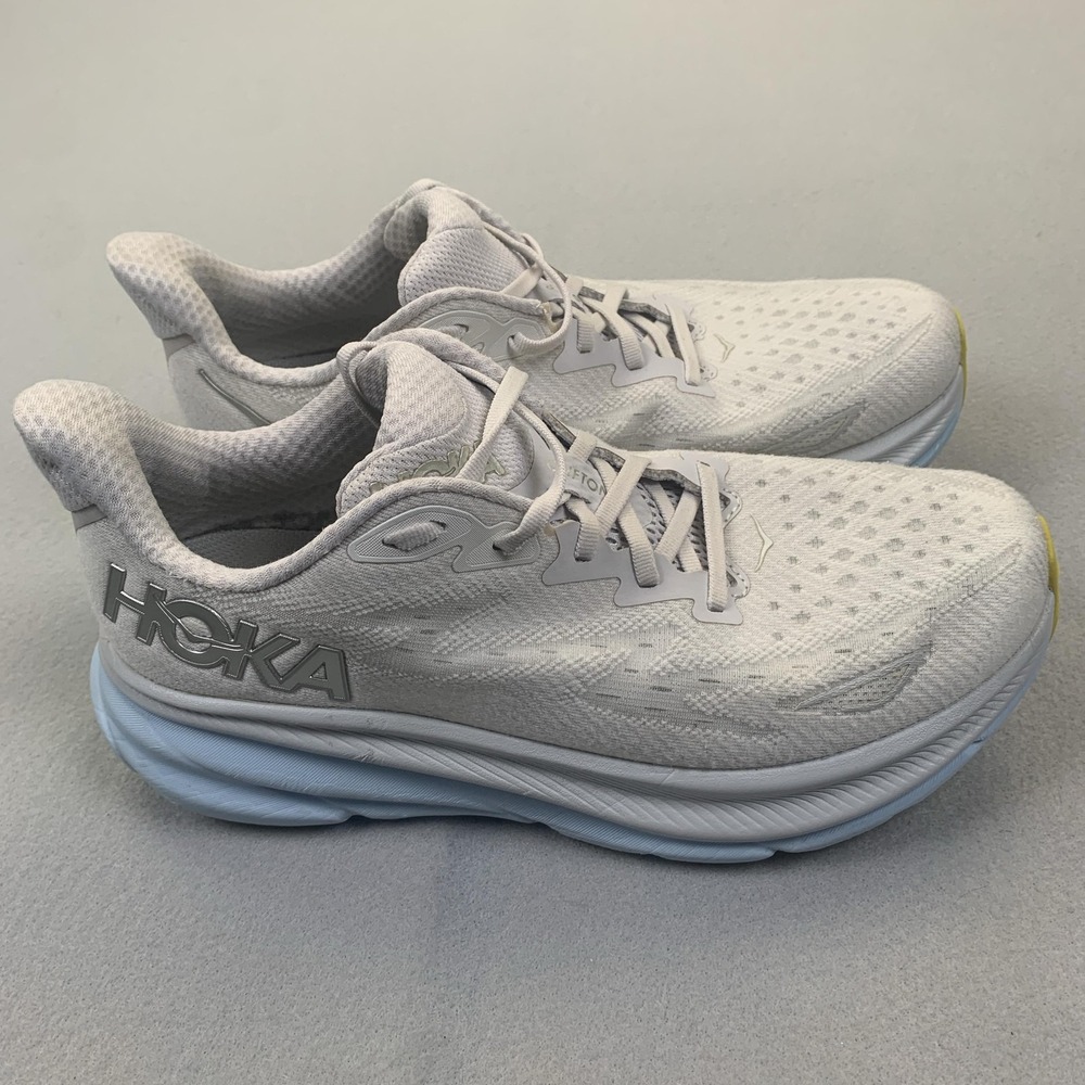 Hoka One One Clifton 9 Shoes Womens Size 9.5 White Running Sneakers 1127896 NCIW